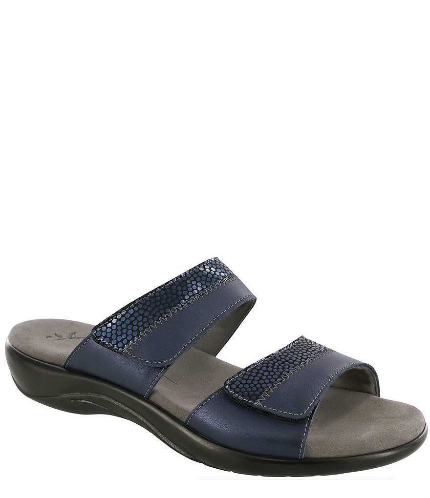SAS Nudu Dot Printed Leather Wedge Slides