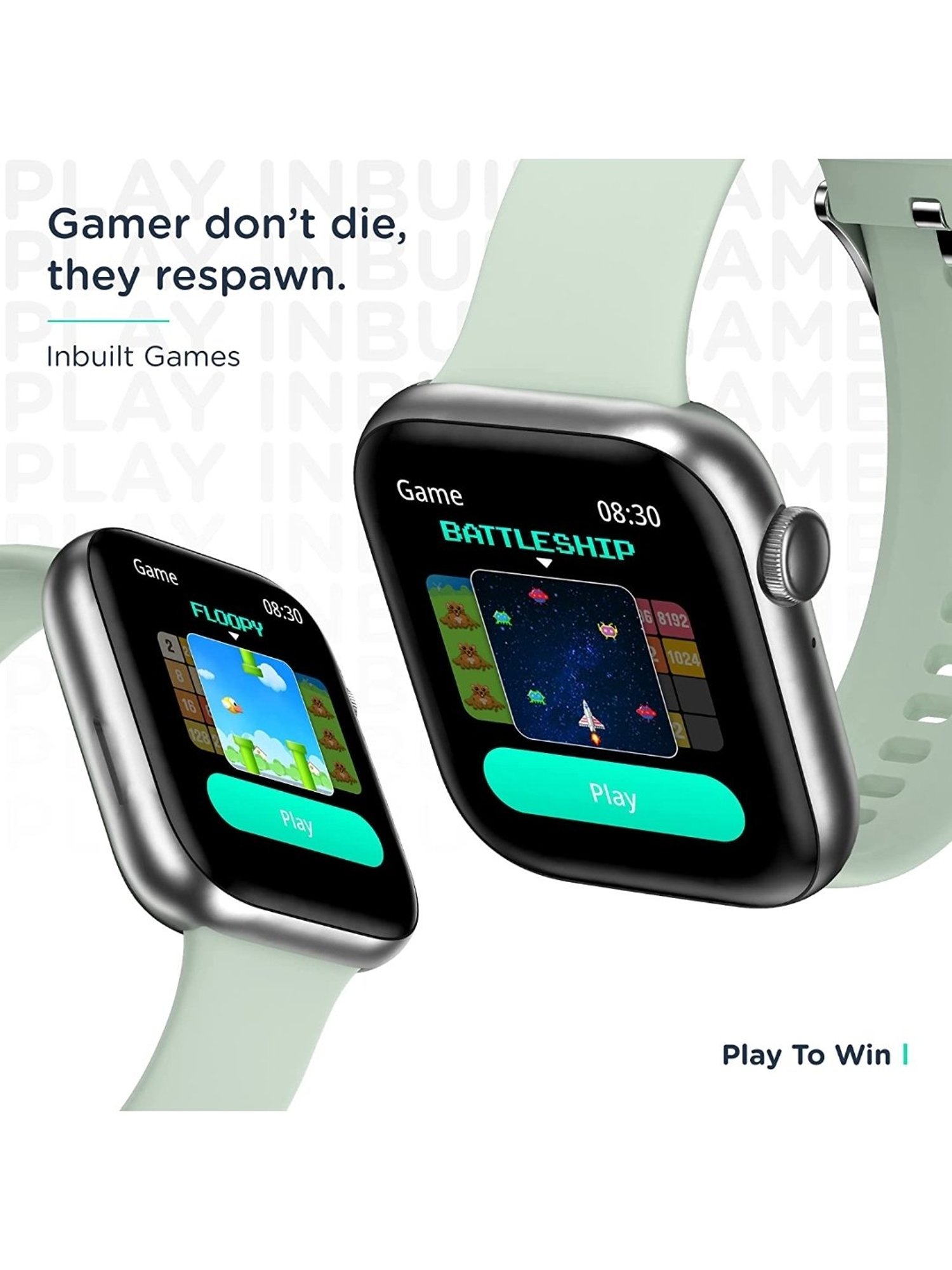 Pebble Cosmos MAX 1.81 inch Largest Display Bluetooth Calling Smartwatch - Mint Green