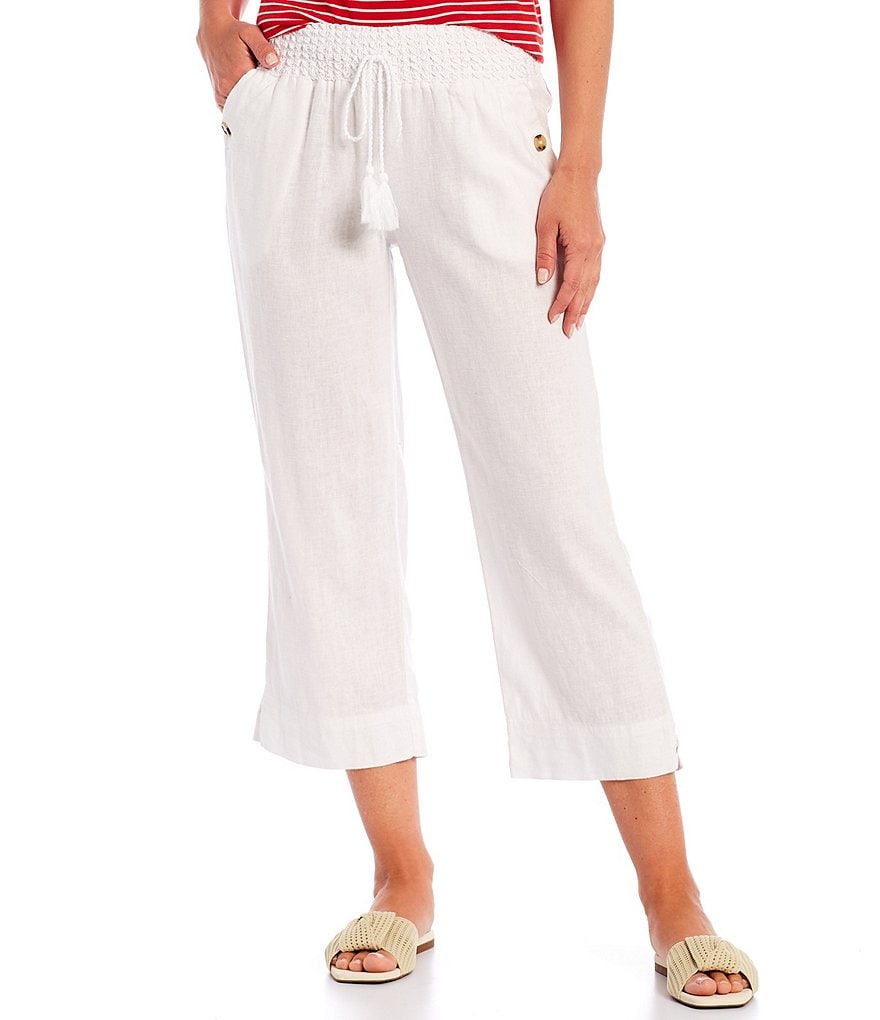Westbound Petite Size Linen Capri Pants