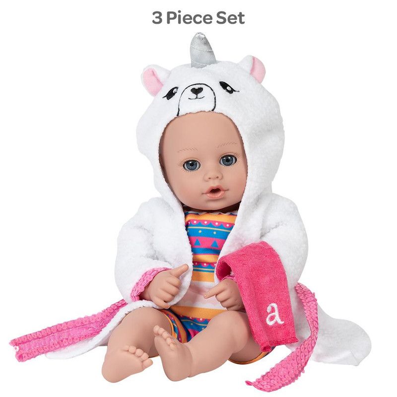 Adora Baby Bath Toy Llama-Corn, 13 inch Bath Time Doll with QuickDri Body