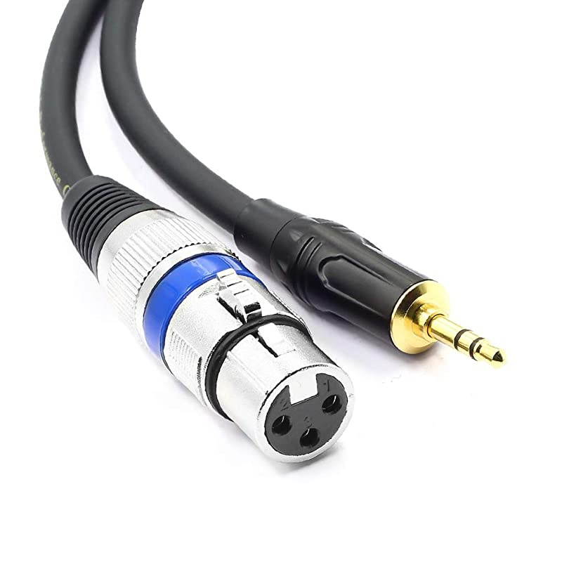 XLR to 35mm 18 inch Stereo Microphone Cable for Camcorders DSLR Cameras Computer Recording Device and More 10ft