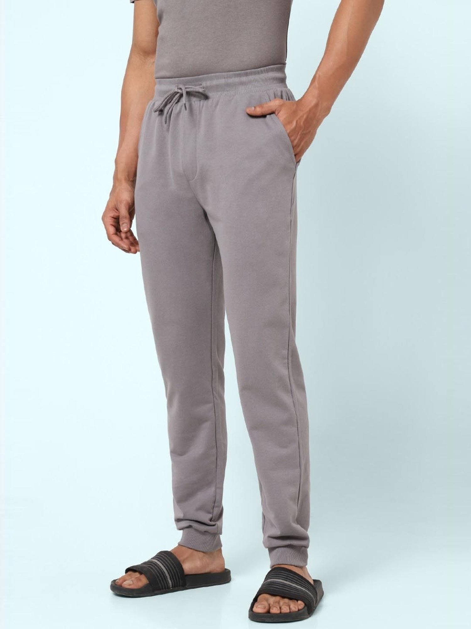 Ajile by Pantaloons Grey Cotton Slim Fit Nightwear Joggers
