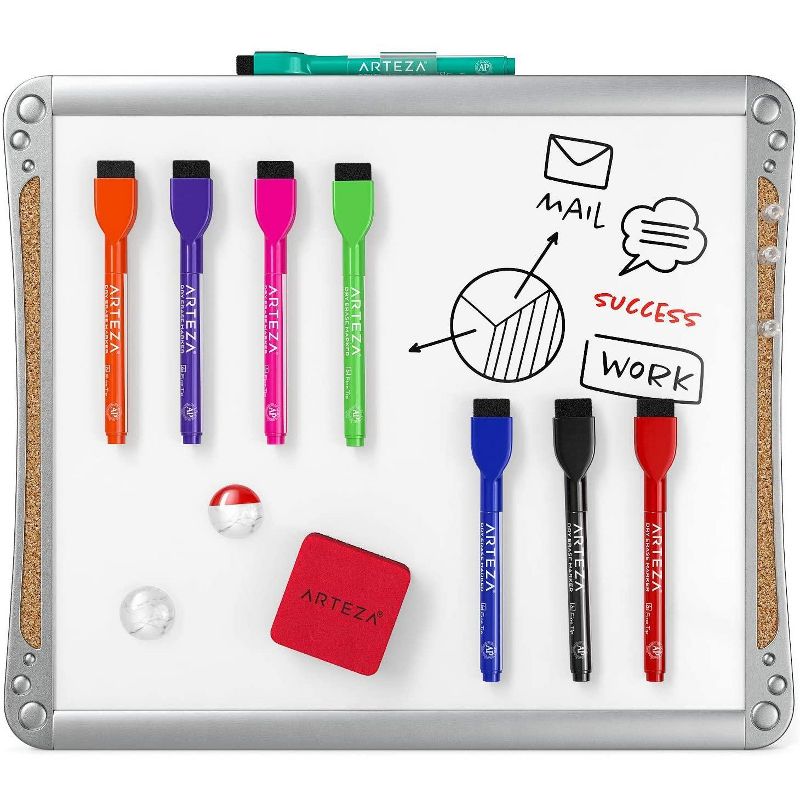 U Brands 36" Square Magnetic Dry Erase Board Silver Aluminum Frame