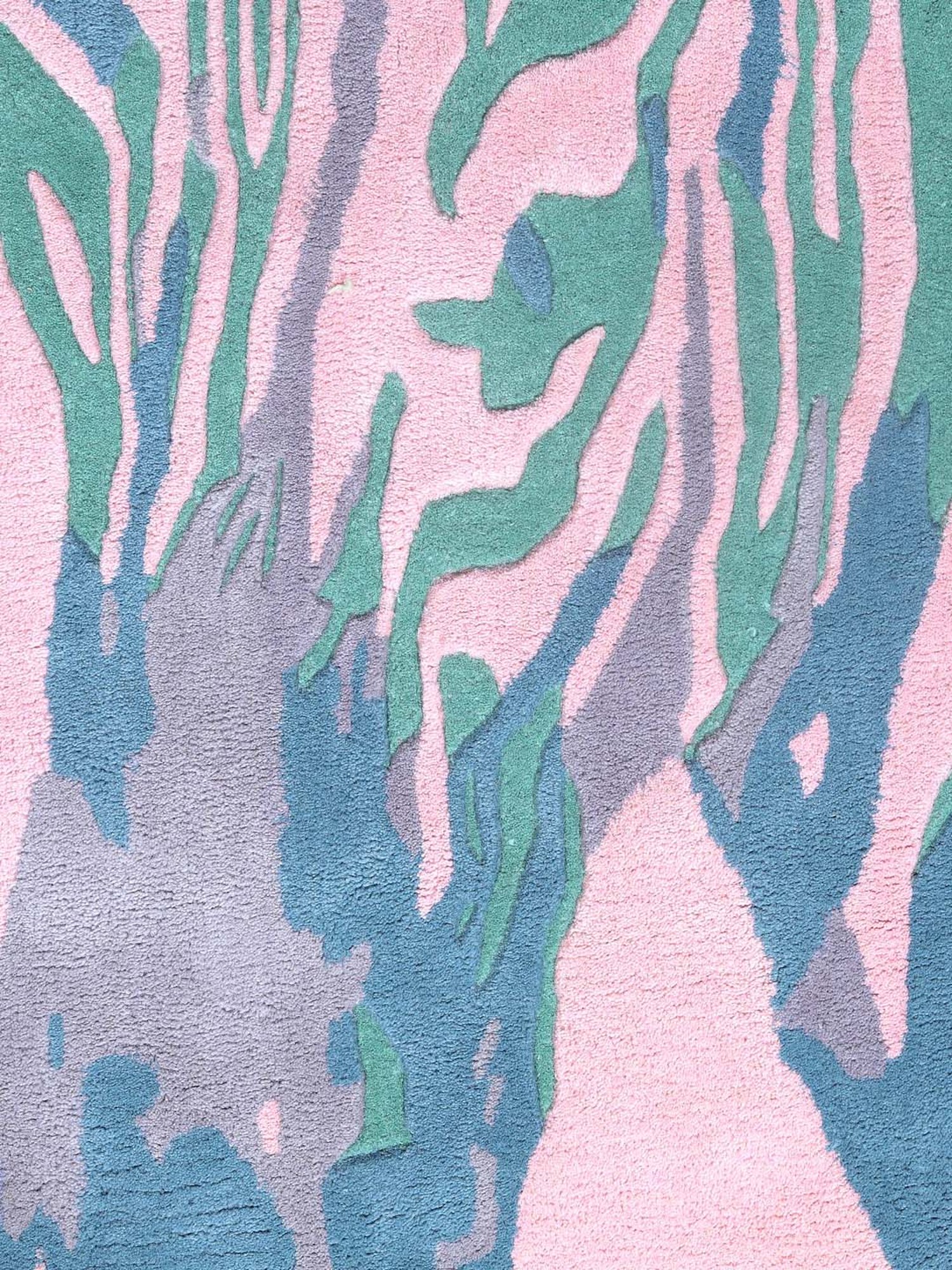 Pequra Multicolour Zebra Hand Tufted Wool Kids Carpet - Set of 1