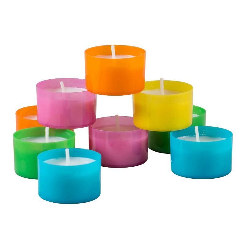 96pc Tealight Candles Blue/Pink/Yellow - Stonebriar Collection