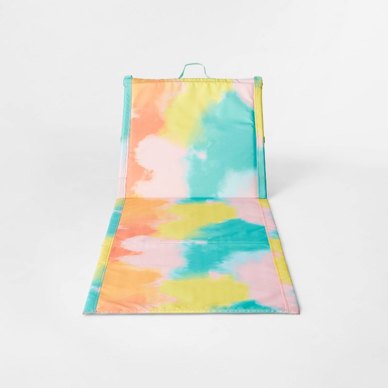 Folding Portable Beach Lounger - Blue Tie Dye - Sun Squad™
