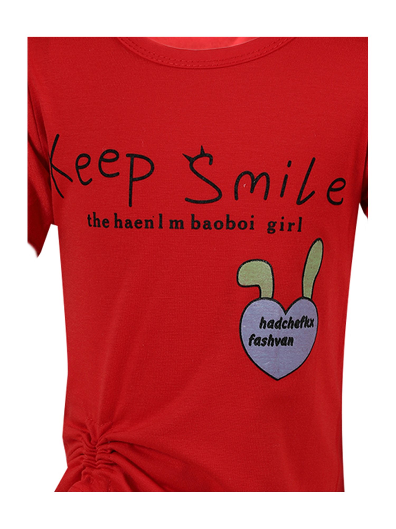 Passion Petals Kids Red Cotton Printed Top