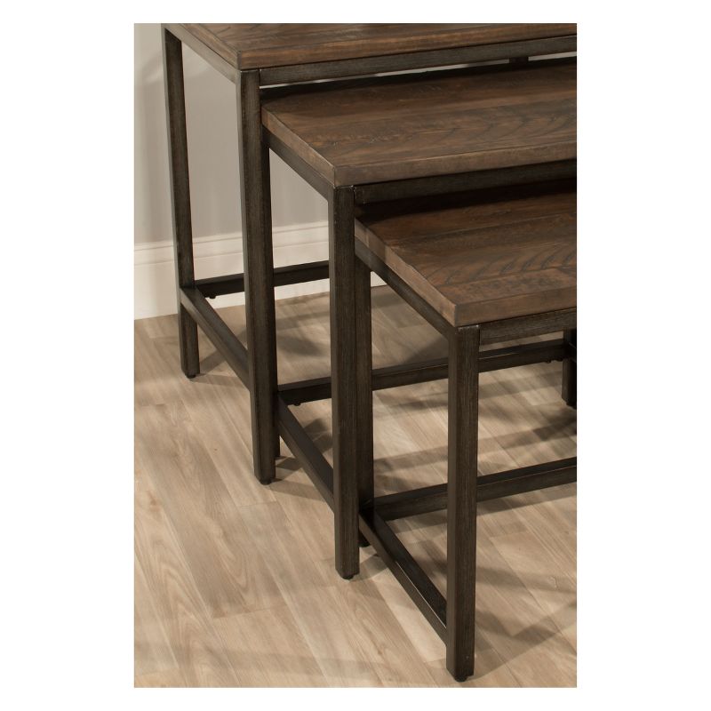 Castille Nesting Tables Set Of Three Metal Textured Black/Distressed Walnut - Hillsdale Furniture