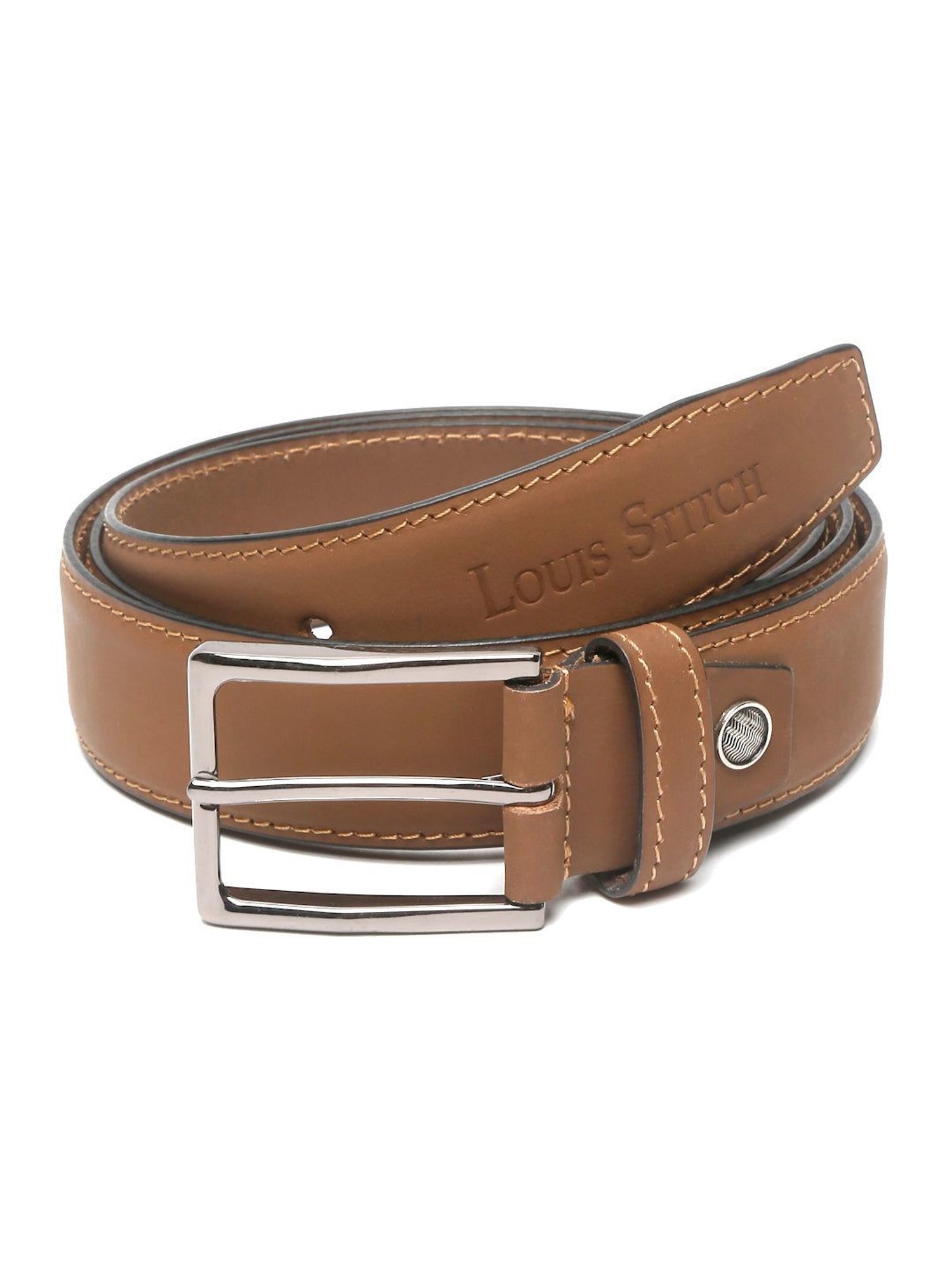 Fossil Julian Black Leather Solid Waist Belt