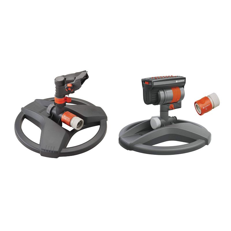 Gardena 38142 Classic Impulse Sprinkler on Weighted Base with Adjustable Range Bundle with 84-BZMX ZoomMaxx Oscillating Sprinkler on Weighted Base