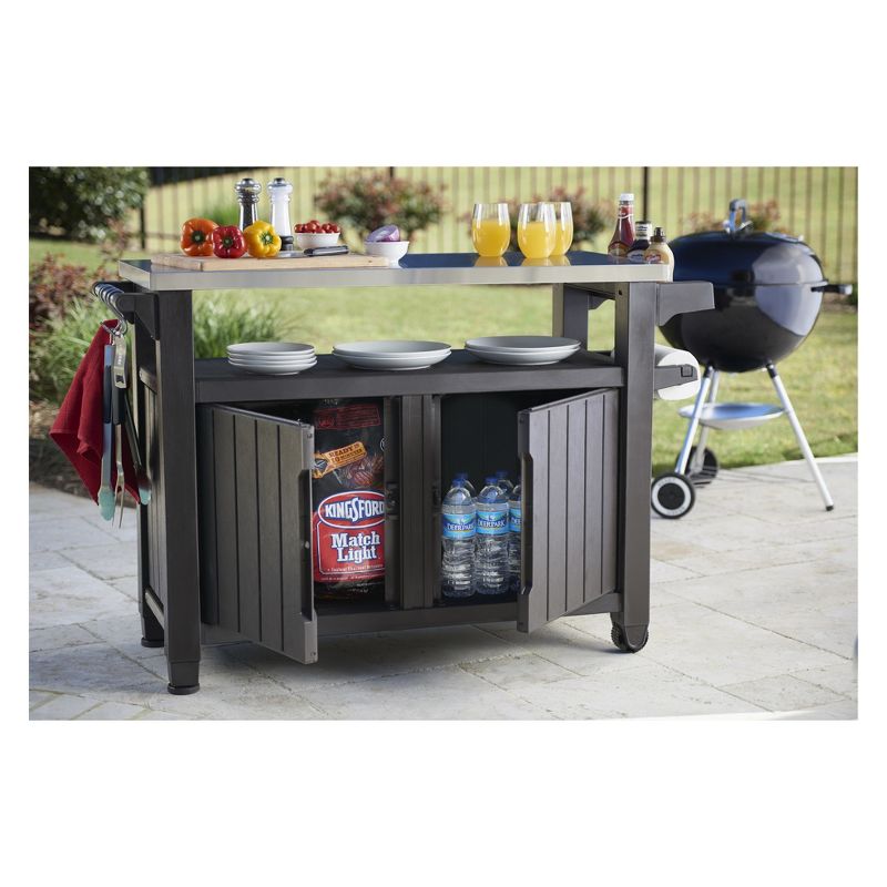 XL Unity Outdoor Patio Prep Station With Storage Brown - Keter