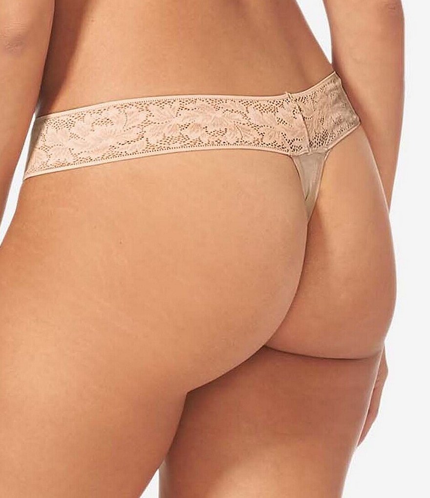 Tommy John Women's Lace Waist Second Skin Thong Panty