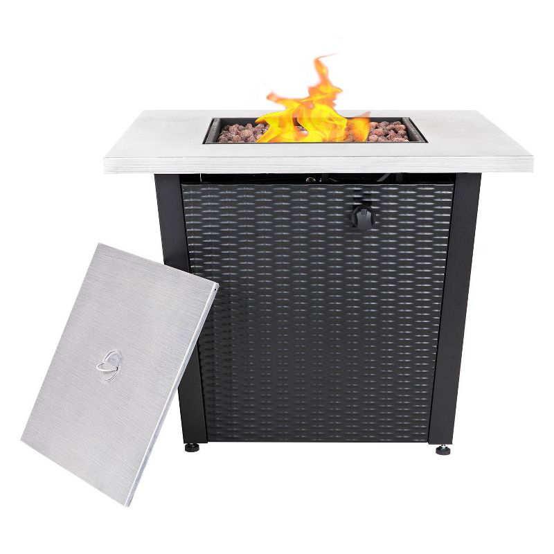 32" Steel Fire Pit Table with Cover - Nuu Garden