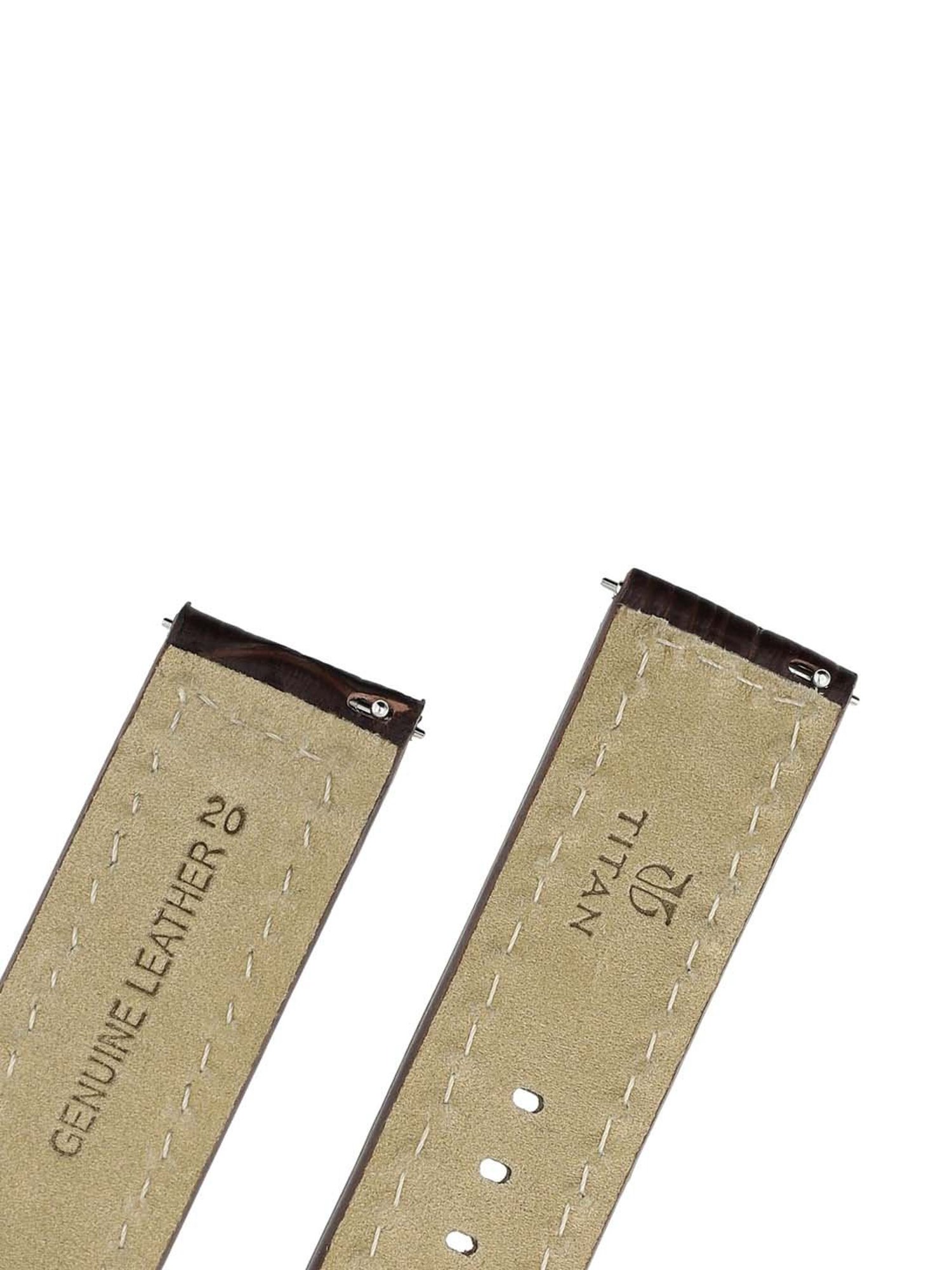 Titan 20 mm Brown Genuine Leather Strap for Men