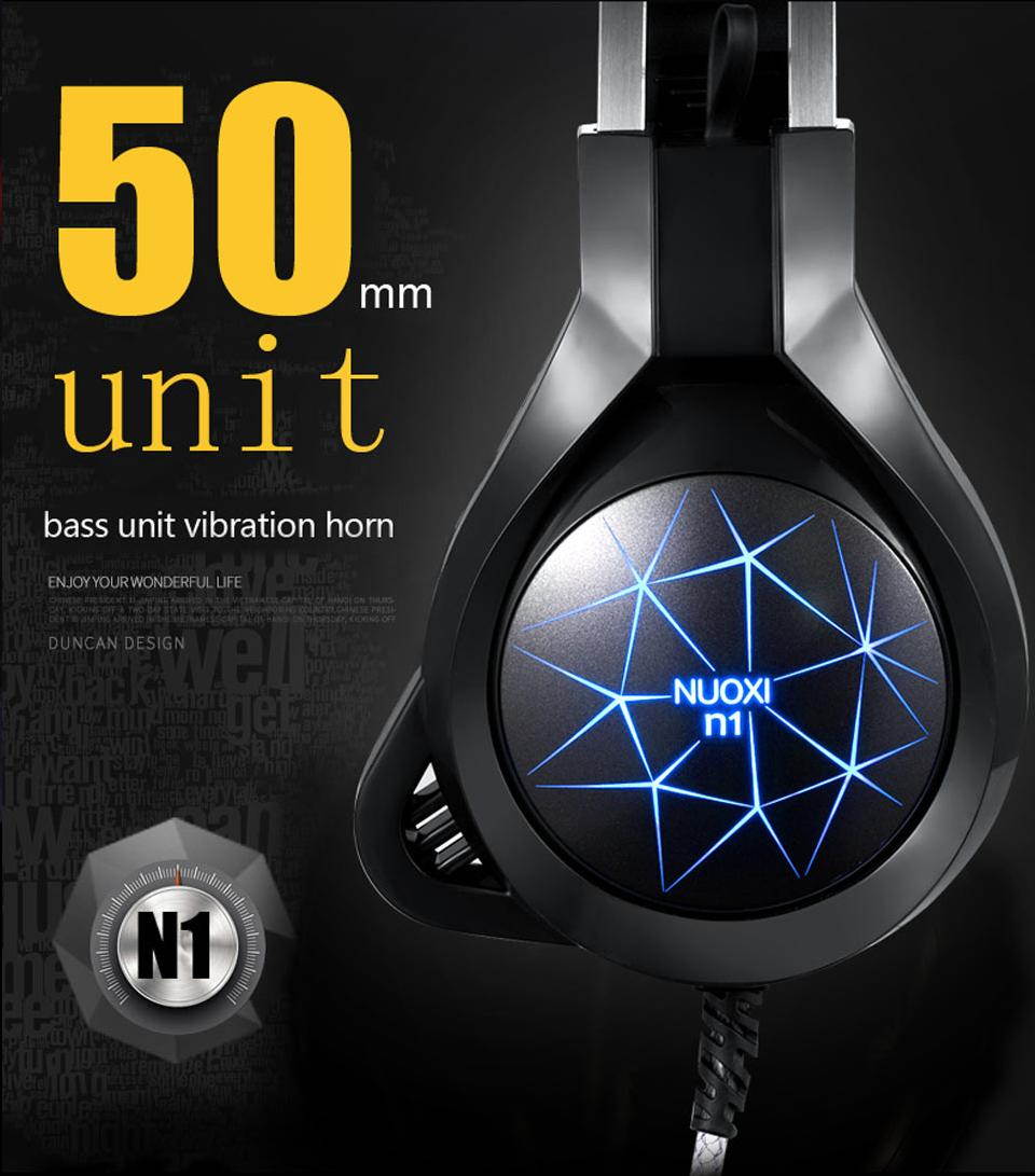 Heavy Bass Light Comfortable Computer Games LED Luminous Headphone with 3.5 mm Jack Earphone Microphones Headset