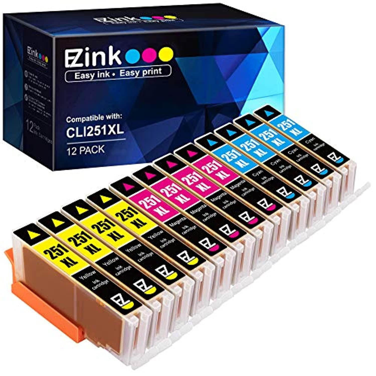 e-z ink (tm) compatible ink cartridge replacement for canon cli-251xl cli 251 to use with pixma mx922 ip7220 mg5520 mg5420 ix68