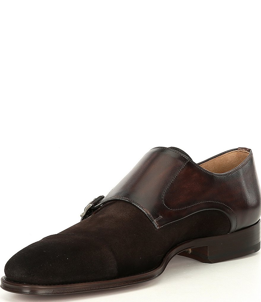 Magnanni Men's Jaron Cap Toe Double Monk Strap Dress Shoes