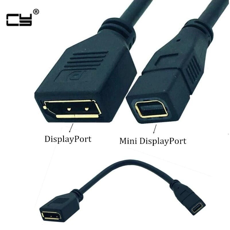 Gold Plated DP to Mini DP Female Mini 1080P HD Displayport to Female Displayport Adapter Cable Converter 30cm