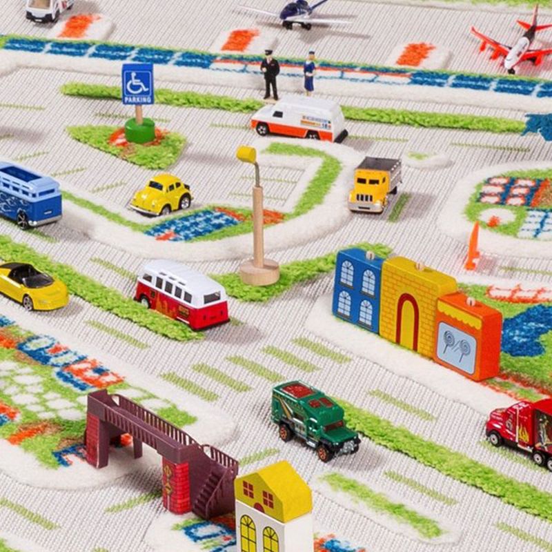 IVI 3D Play Carpets 121MD034-100150 59 x 39-inch Mini City Educational Toddler Mat Rug for Bedroom, Kids Den, or Playroom, Medium