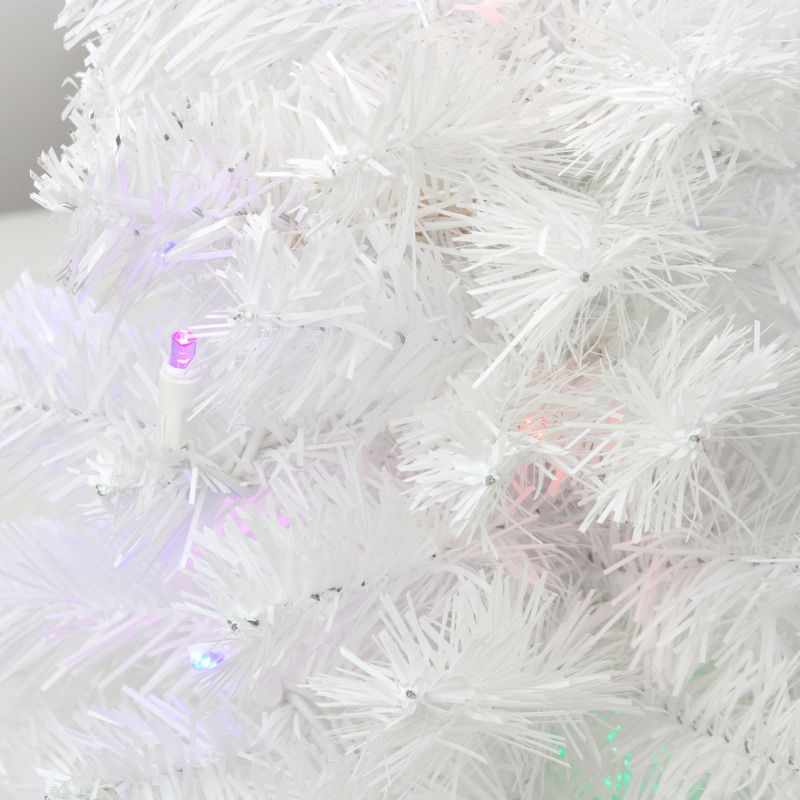 Darice 3' Prelit Artificial Christmas Tree White Pine - Multi-Color Lights