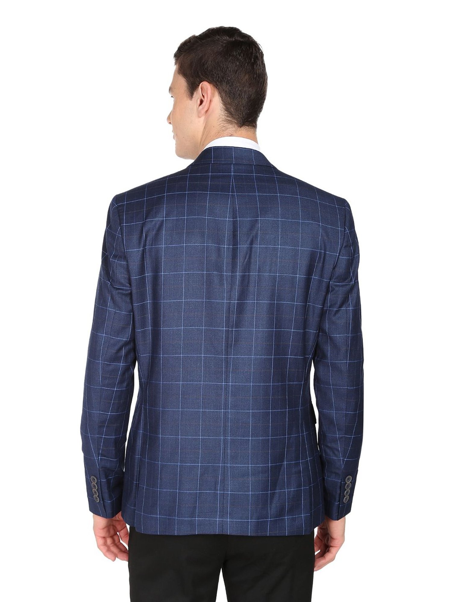AD by Arvind Blue Full Sleeves Notched Lapel Blazer