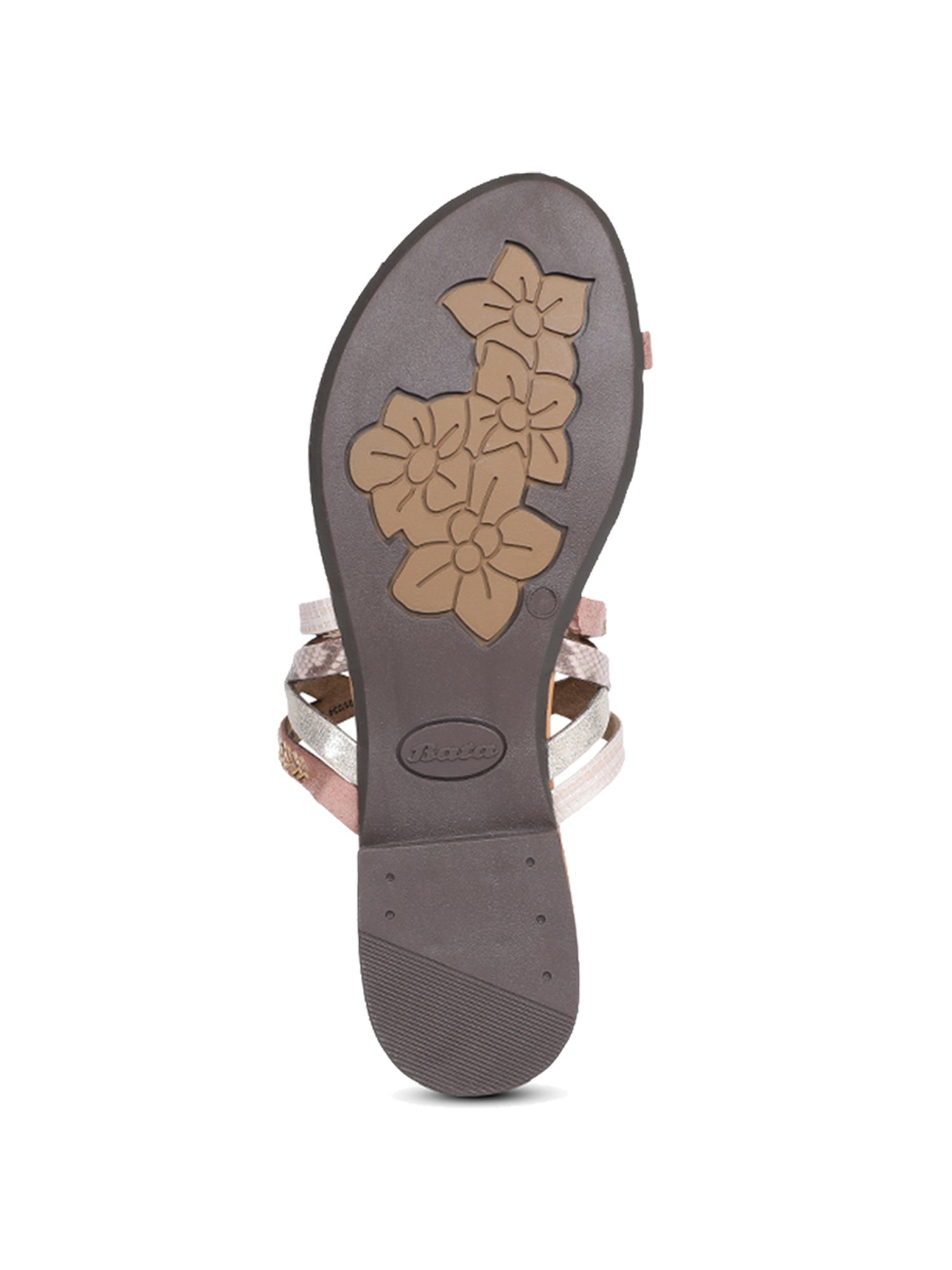 Bata Women's Beige Toe Ring Sandals