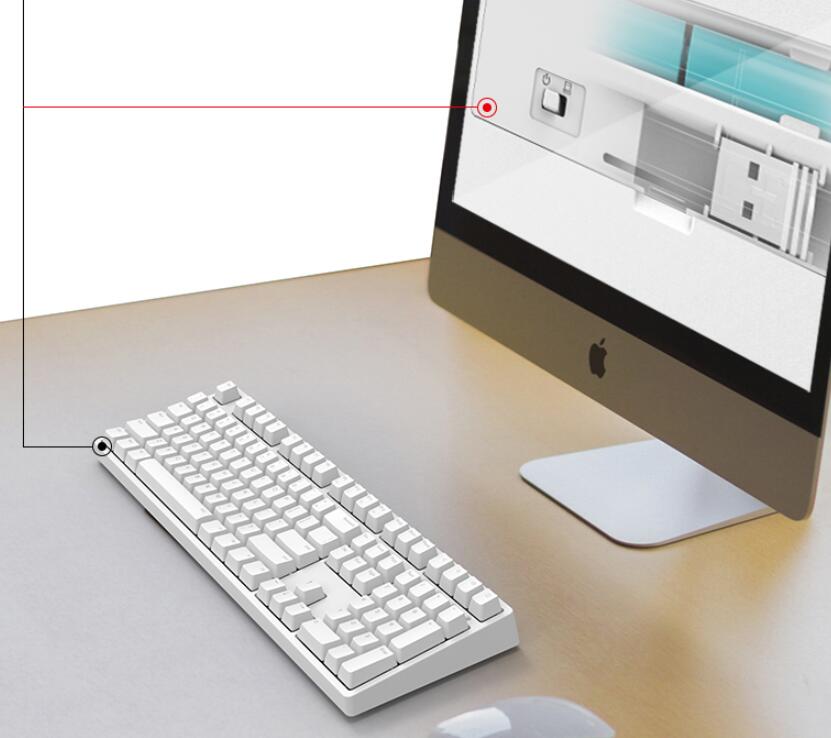 iKBC Typeman W200  2.4Ghz Wireless 87 keys PBT Keycaps Mechanical Gaming Keybaord-Cherry MX Blue( Black)