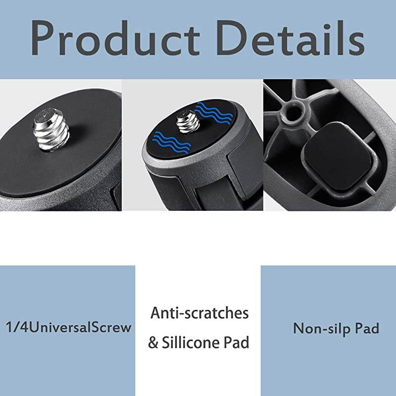 Tripod, Cell Phone Tripod, Tabletop Holder Tripod Compatible with Gopro Hero 8 Black DJI Osmo Mobile 2 3 Osmo Pocket Osmo Action ZHIYUN Smooth 4 Q2 Fully Adjustable Angle & Rotation (Gray)