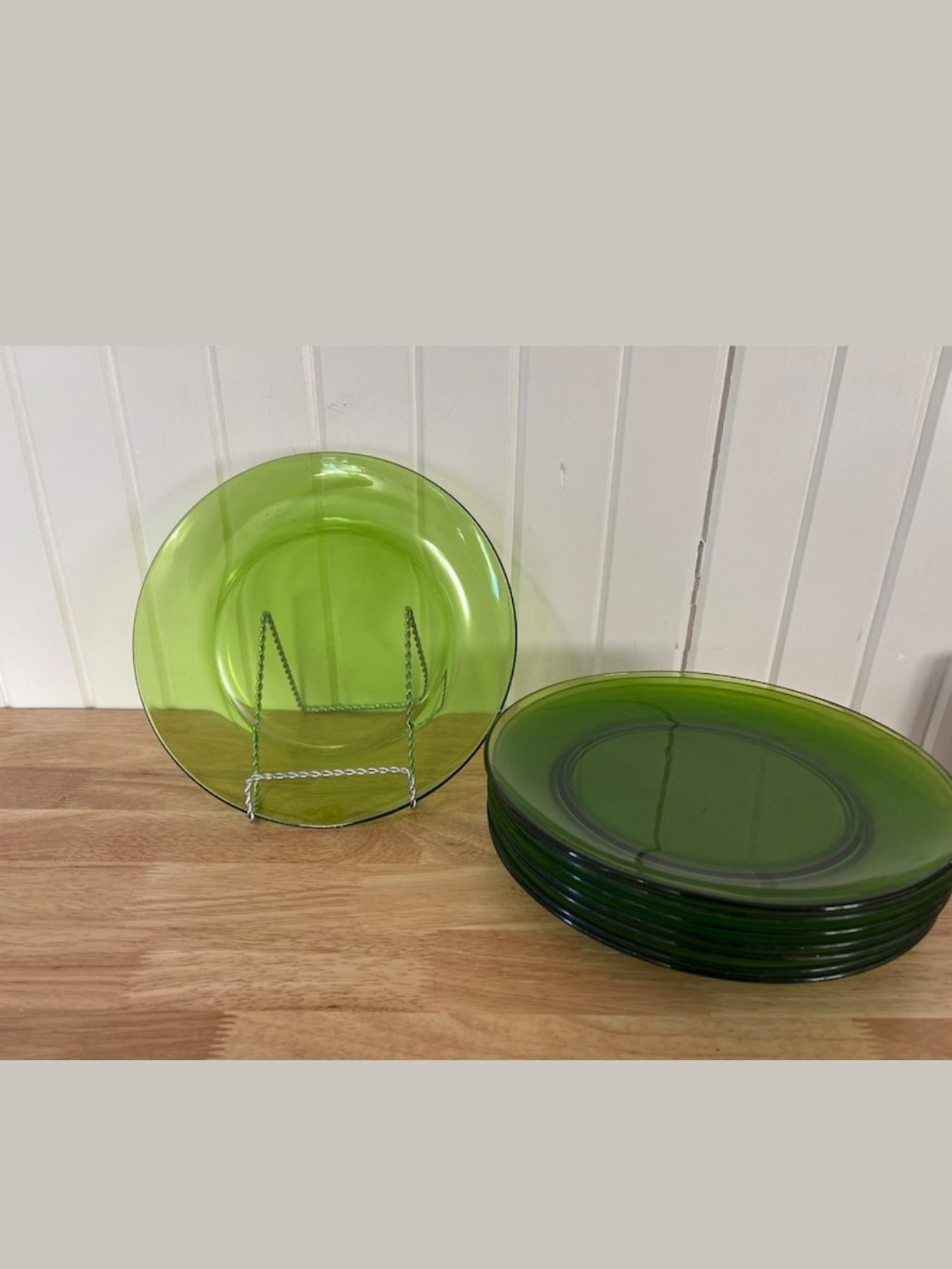 Duralex Solid Green Glass Dinner Plate - Set of 6 (23.5cm)