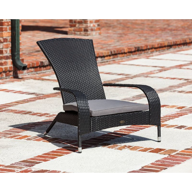 Coconino Outdoor Patio Wicker Chair Black - Balkene Home