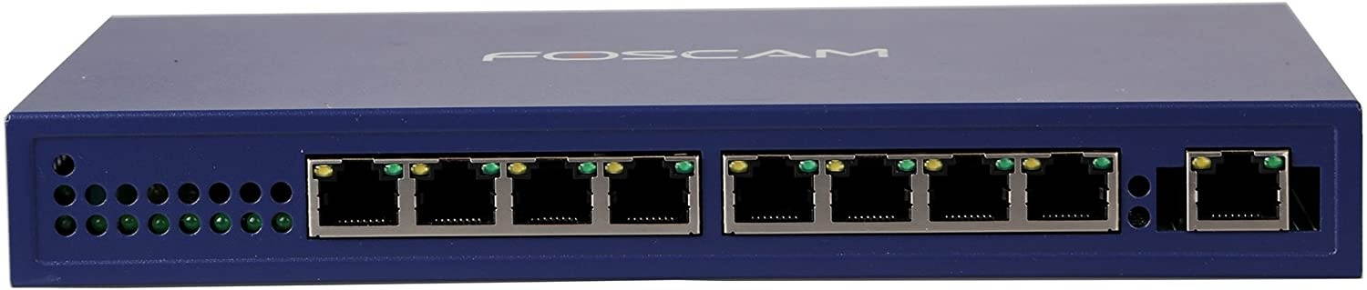 Foscam PS108 8 Port 10/100Mbps POE Switch, 4 PoE Port and 4 RJ45 Port Desktop Network Switch (Blue)