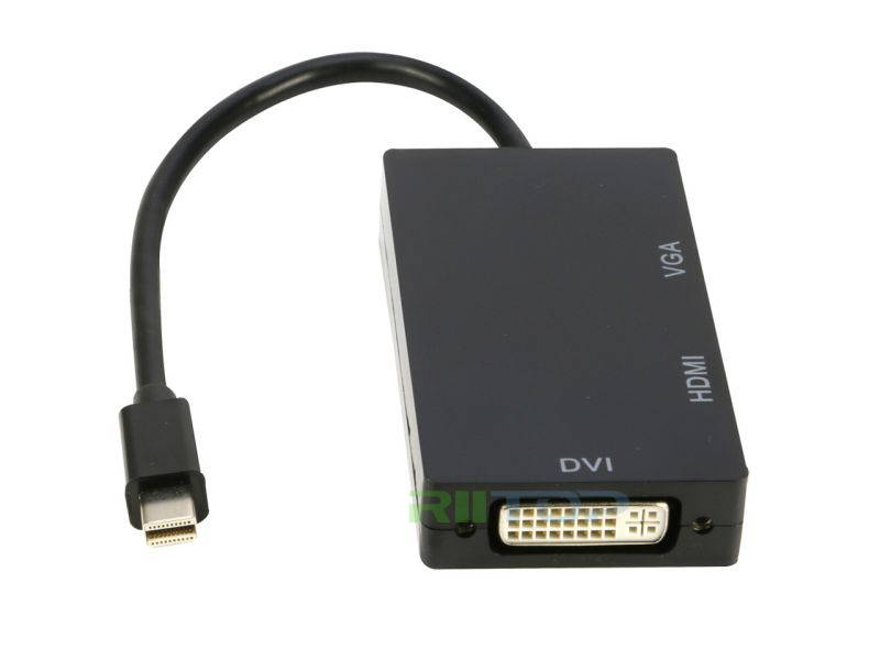 RIITOP Mini DisplayPort to HDMI DVI VGA Splitter Adapter Video Converter (Thunderbolt 1 2 Compatible) For Apple Macbook Air Pro, Microsoft Mini Surface pro 1 2 3 Series, Google Chromebook