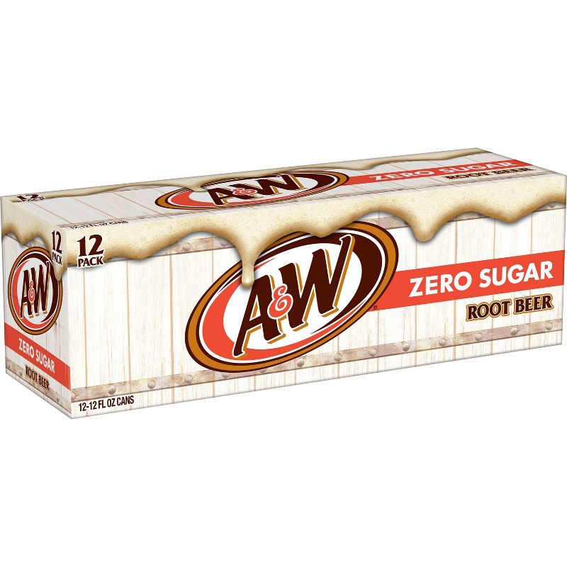 A&W Root Beer Zero Sugar Soda - 12pk/12 fl oz Cans