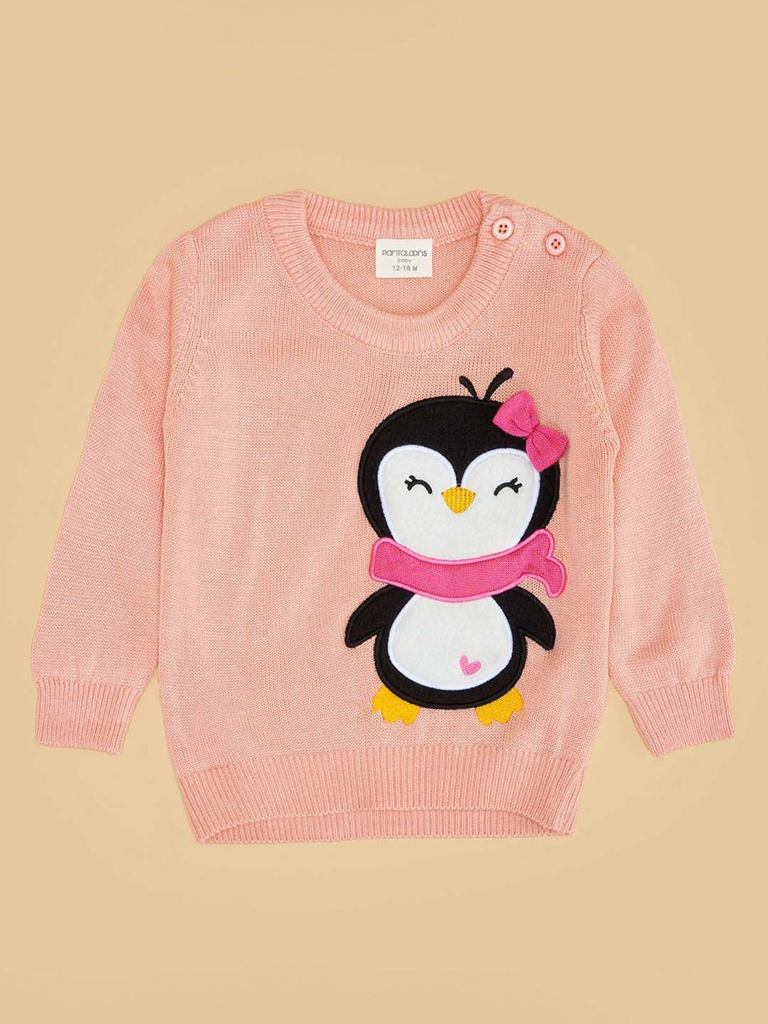 MINIKLUB Girls Green Self Design Full Sleeves Sweater