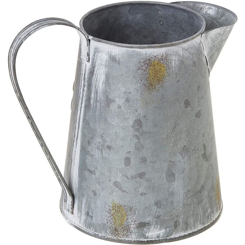 Farmlyn Creek Galvanized Metal Jug Planter for Flowers, Rustic Farmers Market (5 x 6.25 Inches)