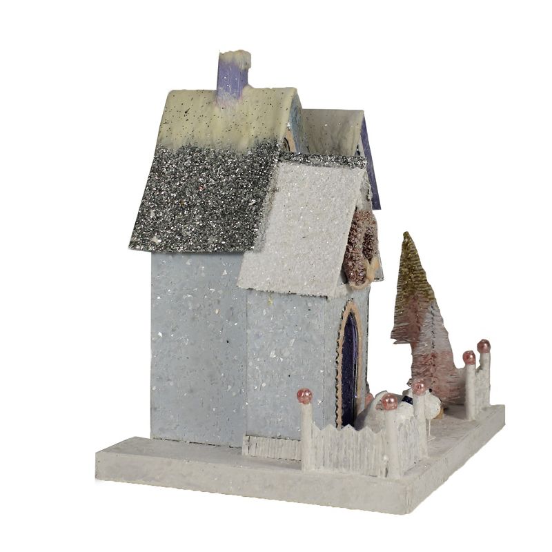 Christmas 9.5" Blue Bungalow Village Light Up Putz Retro Dog  -  Decorative Figurines