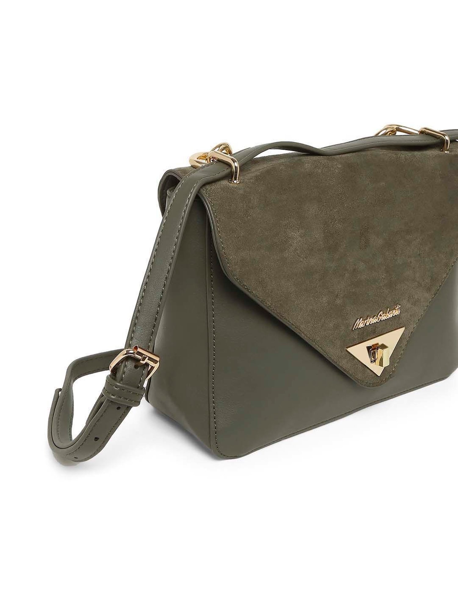 Marina Galanti Olive Solid Medium Satchel Handbag