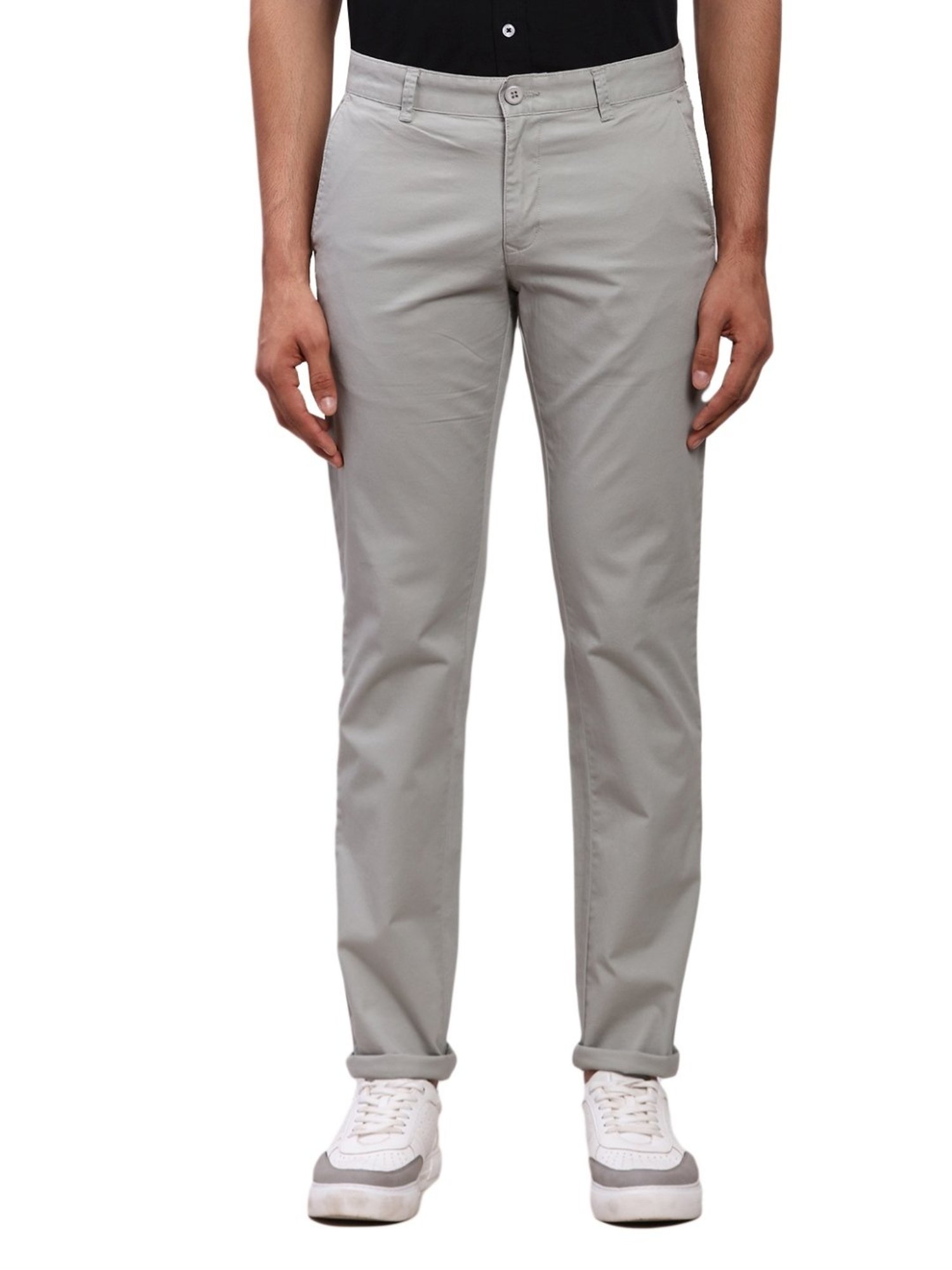 Parx Green Tapered Fit Trousers