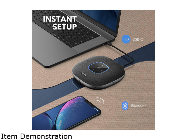 Anker PowerConf S3 Bluetooth Speakerphone with 6 Mics, Enhanced Voice Pickup, 24H Call Time, App Control, Bluetooth 5, USB C, Conference Speaker Compatible with Leading Platforms, Home Office