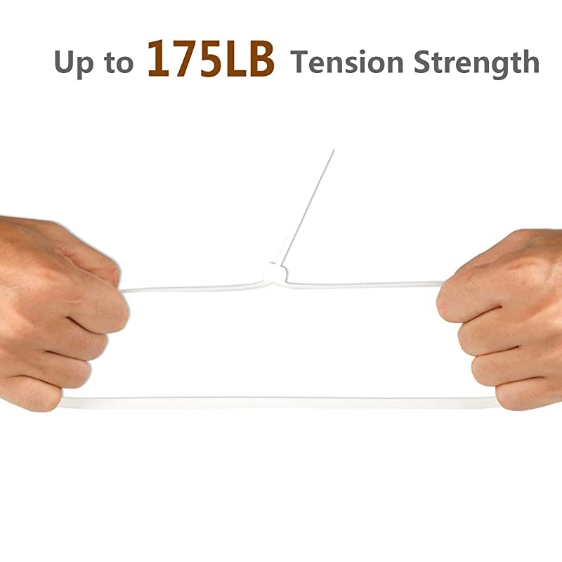 26 Inch Industrial Zip Ties by , Extra Long White Heavy Duty Nylon Cable Ties, 175 LB Tensile Strength, White (50 Packs)