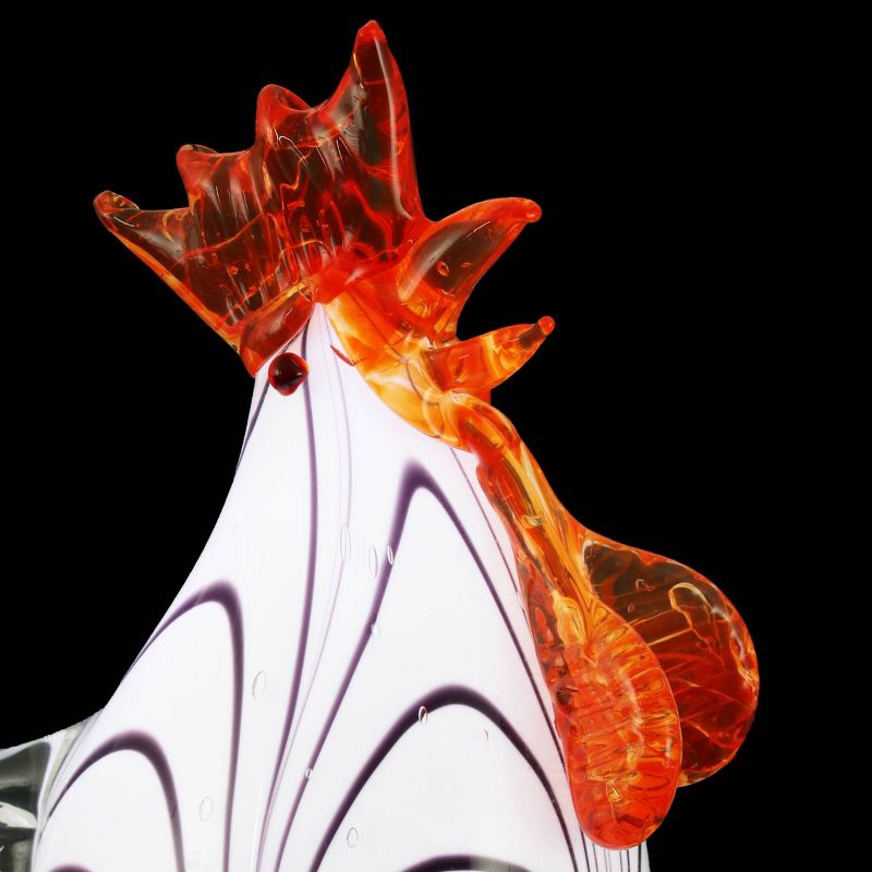 29.13" Metal and Glass Solar Pink Rooster Stake Pink - Exhart