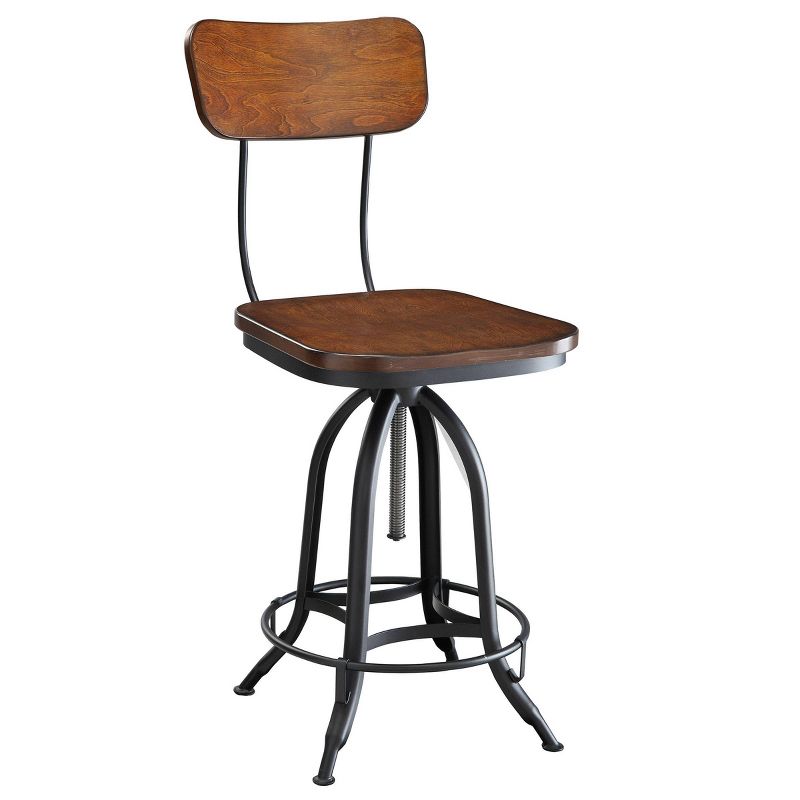 Mason Adjustable Counter Height Barstool Chestnut/Black - Carolina Chair & Table