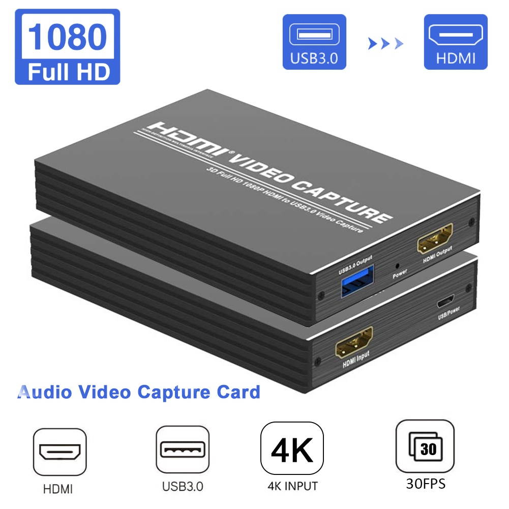 4K 1080P HDMI To USB3.0 Video Capture Card Live Streaming Camera DVD Camcorder
