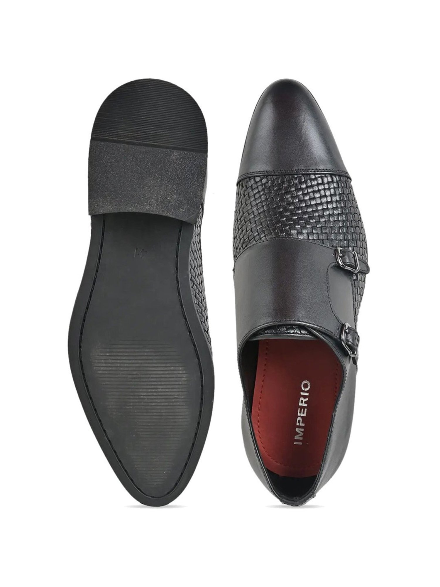 Imperio by Regal Men's Black Monk Shoes