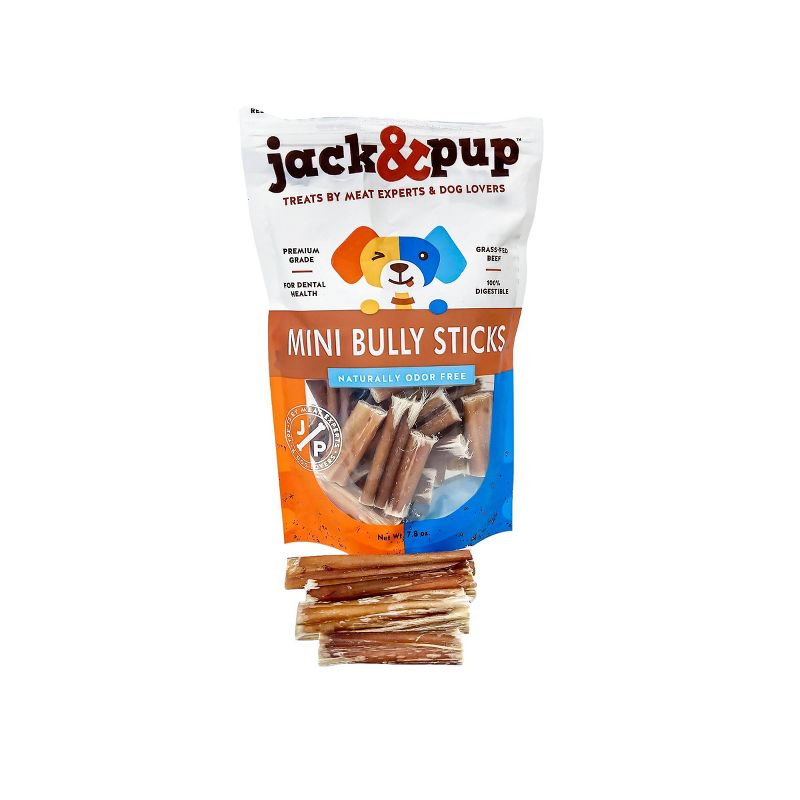 Jack & Pup Beef Mini Bully Sticks Dog Treats - 7.8oz