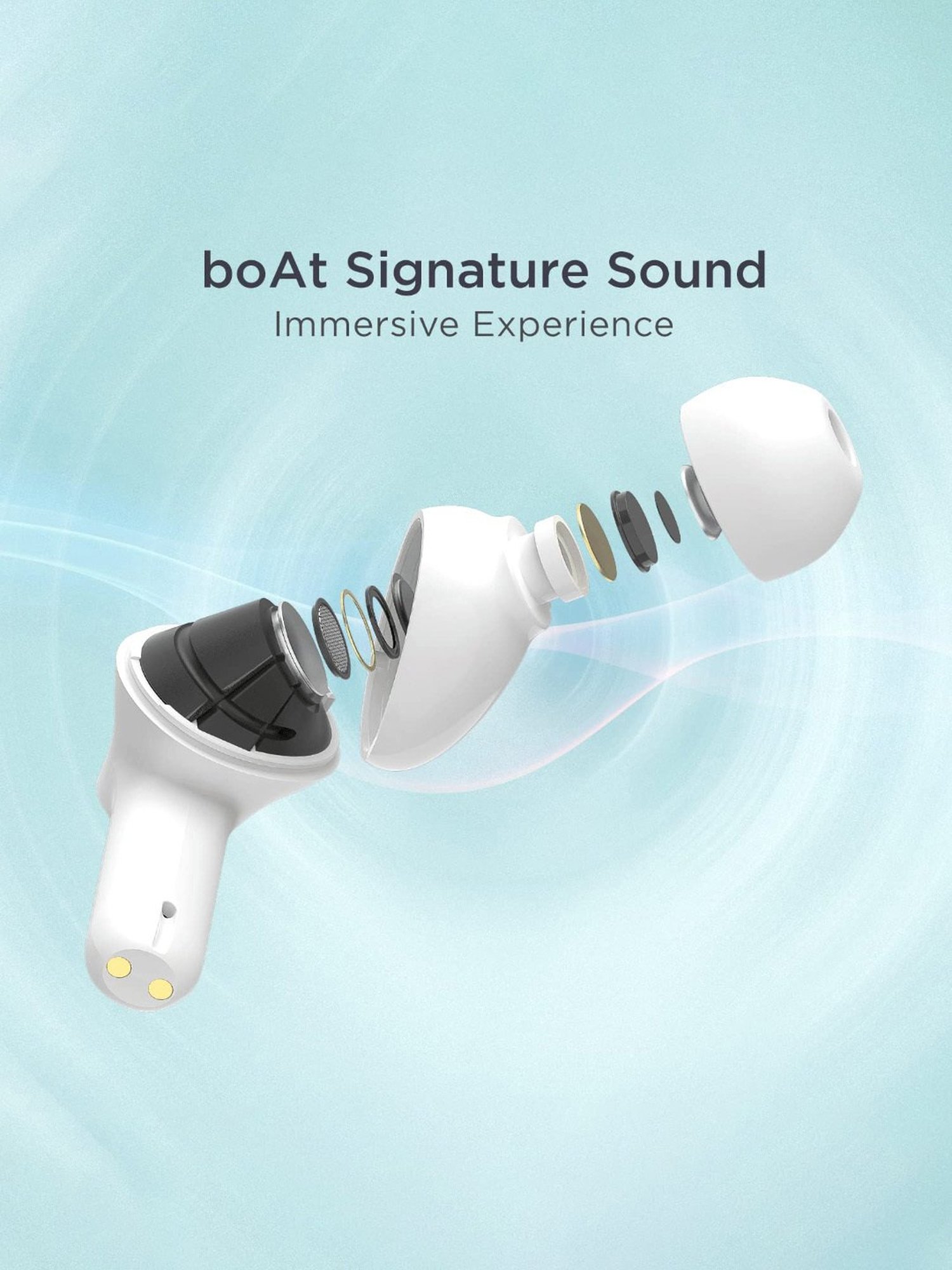 Boat Airdopes 393ANC with Hybrid ANC, Quad Mics ENx & 30Hrs Playback Bluetooth Earbuds (Ivory White)