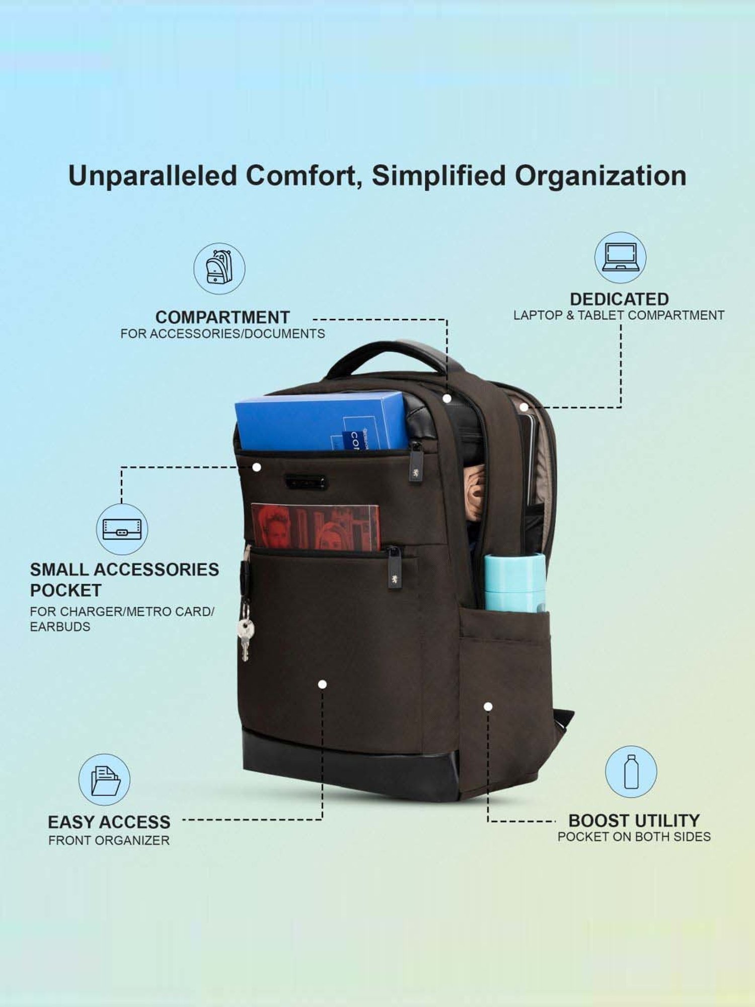 Red Tape 28 Brown Large Laptop Backpack