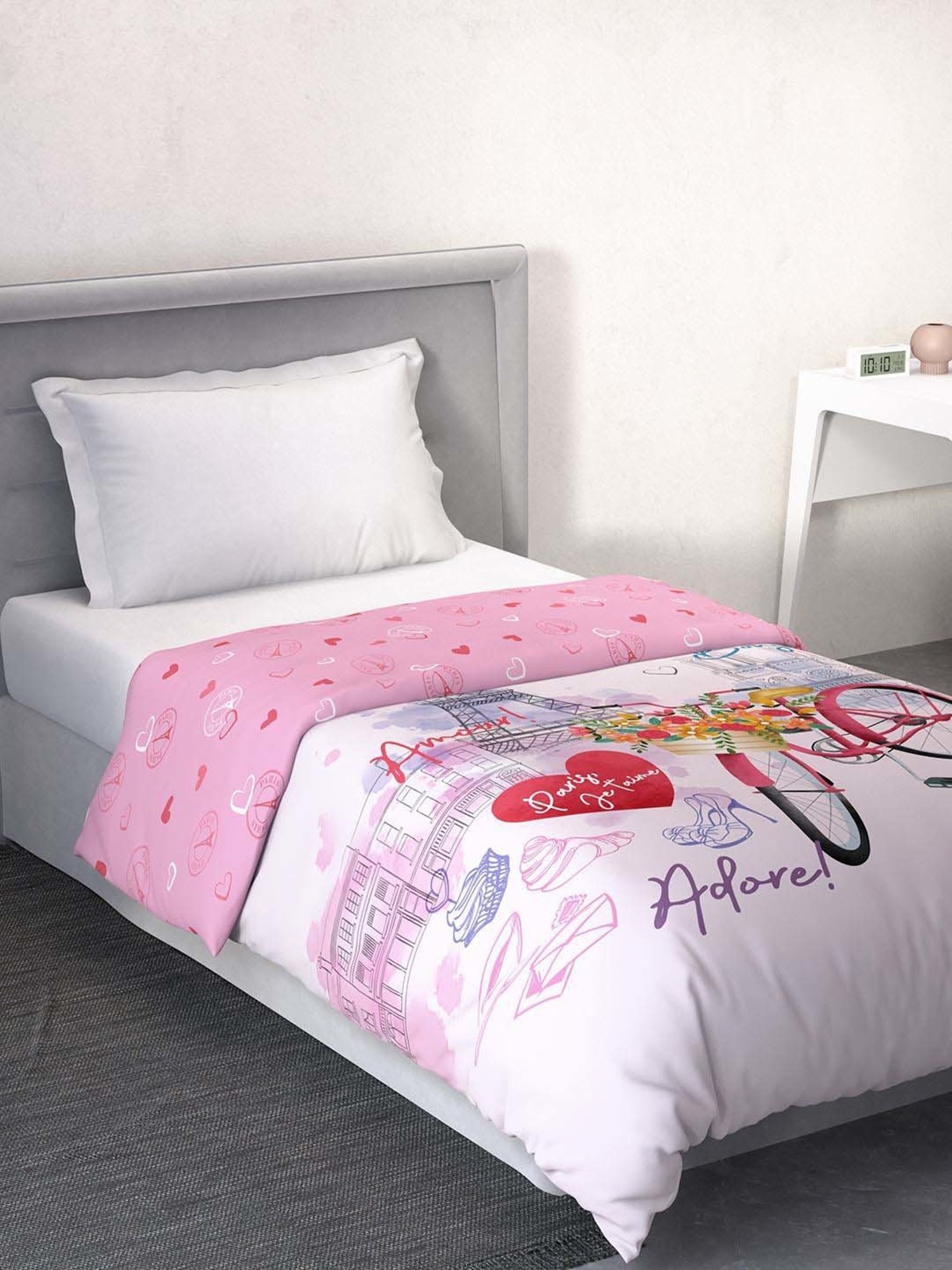 DDecor Kids Pink 100% Cotton 136 TC Reversible Single Dohar