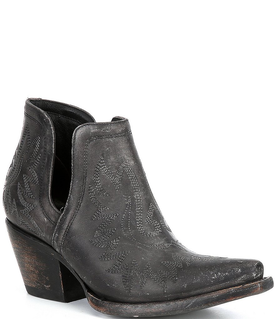 Ariat Dixon Distressed Leather Block Heel Western Boots
