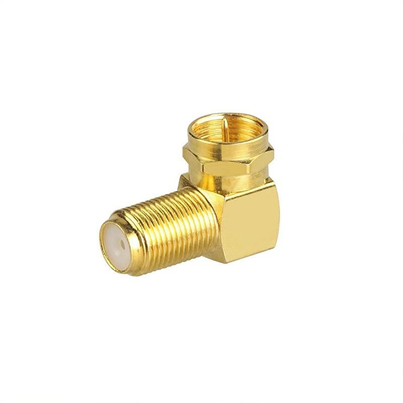 5Pack 90 Degree Coaxial Connector Right Angle FType RG6 Male to Female Adapter Gold Plated